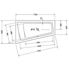 Акриловая ванна 170х100 см L Duravit Paiova 700212000000000