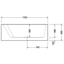 Акриловая ванна 170х100 см L Duravit Paiova 700264000000000