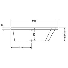 Акриловая ванна 170х100 см R Duravit Paiova 700213000000000