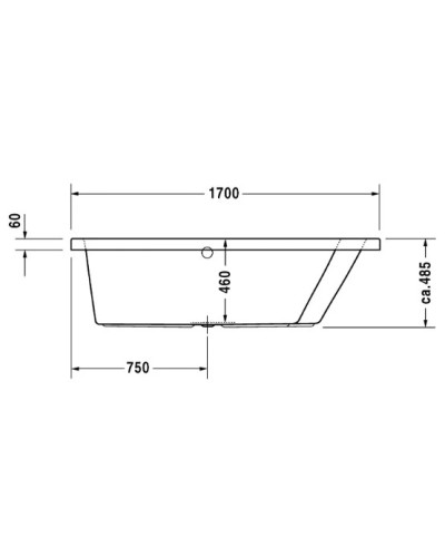 Акриловая ванна 170х100 см R Duravit Paiova 700213000000000