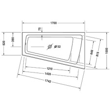 Акриловая ванна 170х100 см R Duravit Paiova 700265000000000