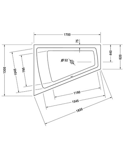 Акриловая ванна 170х130 см L Duravit Paiova 700214000000000
