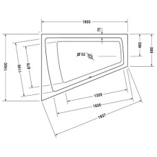 Акриловая ванна 180х140 см L Duravit Paiova 700216000000000