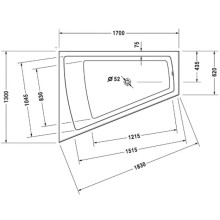 Акриловая ванна 170х130 см L Duravit Paiova 700266000000000