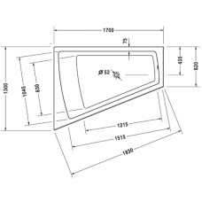 Акриловая ванна 170х130 см L Duravit Paiova 700266000000000