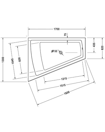 Акриловая ванна 170х130 см L Duravit Paiova 700266000000000