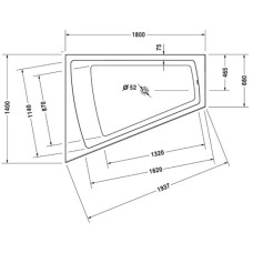 Акриловая ванна 180х140 см L Duravit Paiova 700268000000000