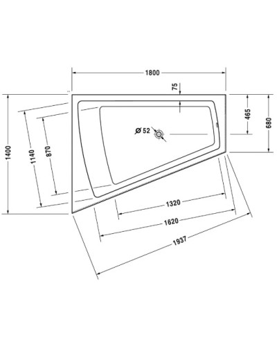 Акриловая ванна 180х140 см L Duravit Paiova 700268000000000