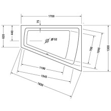 Акриловая ванна 170х130 см R Duravit Paiova 700215000000000