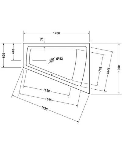 Акриловая ванна 170х130 см R Duravit Paiova 700215000000000