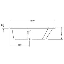 Акриловая ванна 180х140 см R Duravit Paiova 700217000000000