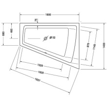 Акриловая ванна 180х140 см R Duravit Paiova 700217000000000