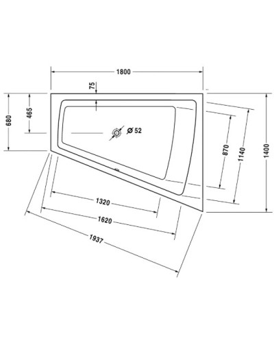 Акриловая ванна 180х140 см R Duravit Paiova 700217000000000