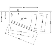 Акриловая ванна 170х130 см R Duravit Paiova 700267000000000