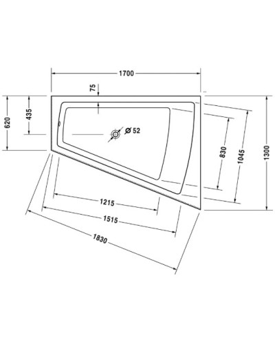 Акриловая ванна 170х130 см R Duravit Paiova 700267000000000