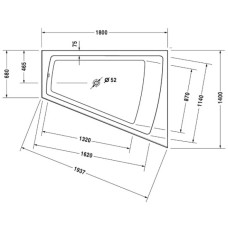 Акриловая ванна 180х140 см R Duravit Paiova 700269000000000