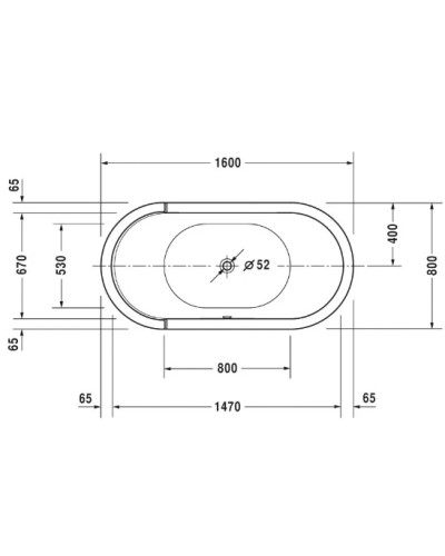 Акриловая ванна 160х80 см Duravit Starck 700409000000000