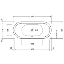 Акриловая ванна 180х80 см Duravit Starck 700009000000000
