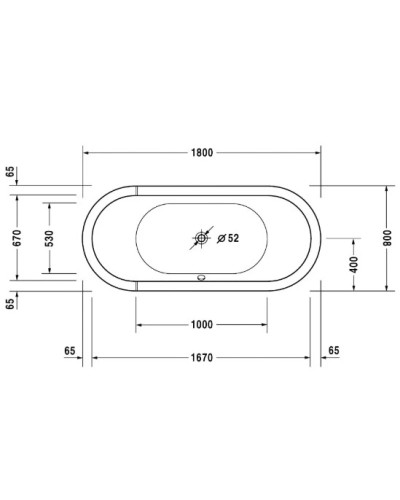 Акриловая ванна 180х80 см Duravit Starck 700009000000000