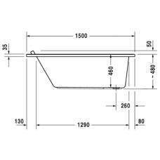 Акриловая ванна 150х70 см Duravit Starck 700331000000000