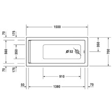 Акриловая ванна 150х70 см Duravit Starck 700331000000000