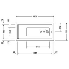 Акриловая ванна 150х70 см Duravit Starck 700331000000000