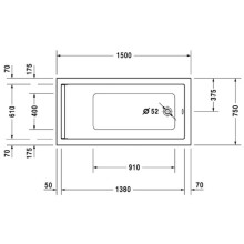 Акриловая ванна 150х75 см Duravit Starck 700332000000000