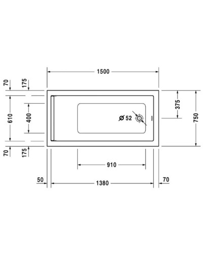 Акриловая ванна 150х75 см Duravit Starck 700332000000000