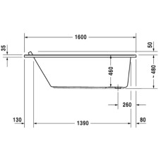 Акриловая ванна 160х70 см Duravit Starck 700333000000000
