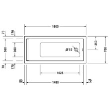 Акриловая ванна 160х70 см Duravit Starck 700333000000000