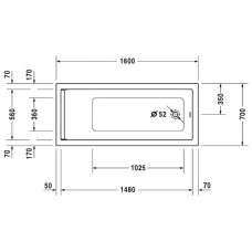 Акриловая ванна 160х70 см Duravit Starck 700333000000000