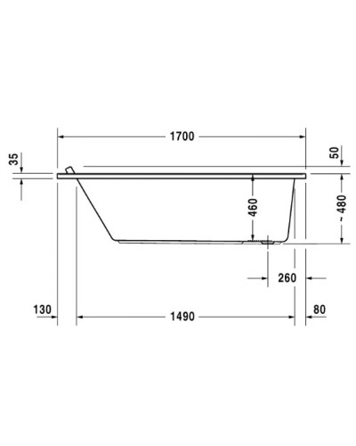 Акриловая ванна 170х70 см Duravit Starck 700334000000000