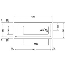 Акриловая ванна 170х70 см Duravit Starck 700334000000000