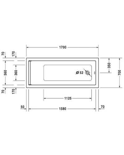 Акриловая ванна 170х70 см Duravit Starck 700334000000000