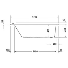 Акриловая ванна 170х90 см Duravit Starck 700337000000000