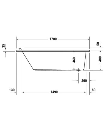 Акриловая ванна 170х90 см Duravit Starck 700337000000000