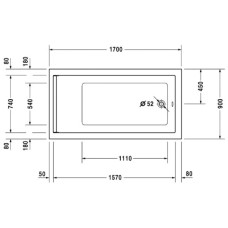 Акриловая ванна 170х90 см Duravit Starck 700337000000000
