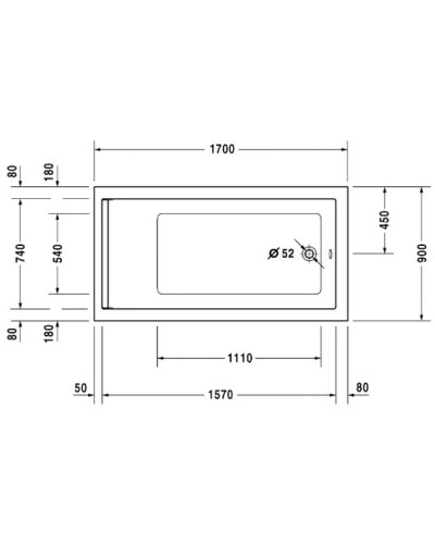 Акриловая ванна 170х90 см Duravit Starck 700337000000000