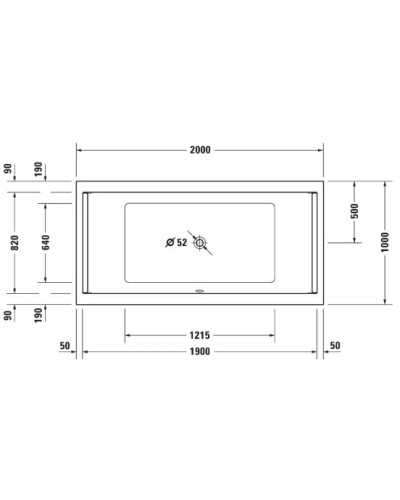 Акриловая ванна 200х100 см Duravit Starck 700341000000000