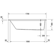 Акриловая ванна 170х70 см Duravit Vero Air 700411000000000