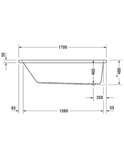 Акриловая ванна 170х70 см Duravit Vero Air 700411000000000