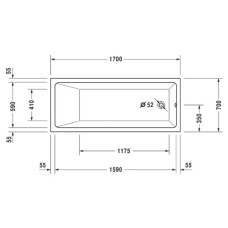 Акриловая ванна 170х70 см Duravit Vero Air 700411000000000