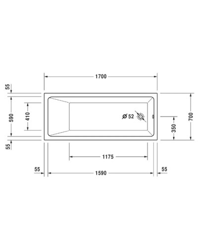 Акриловая ванна 170х70 см Duravit Vero Air 700411000000000