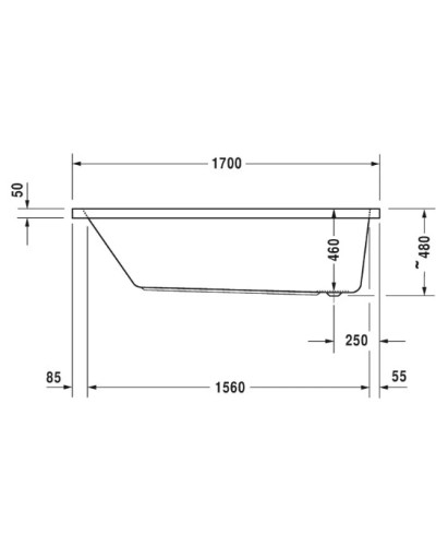 Акриловая ванна 170х75 см Duravit Vero Air 700412000000000