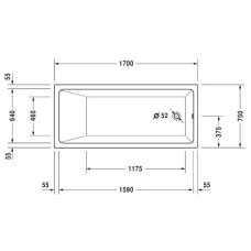 Акриловая ванна 170х75 см Duravit Vero Air 700412000000000