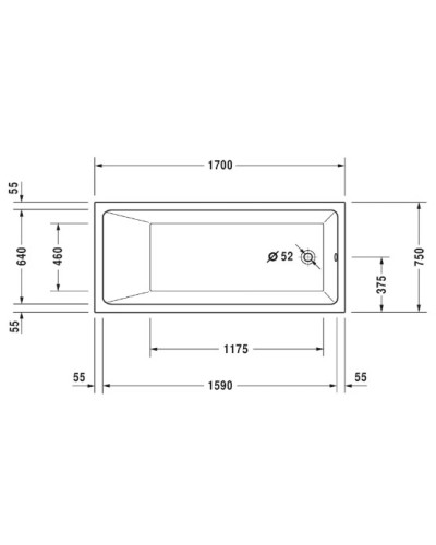 Акриловая ванна 170х75 см Duravit Vero Air 700412000000000