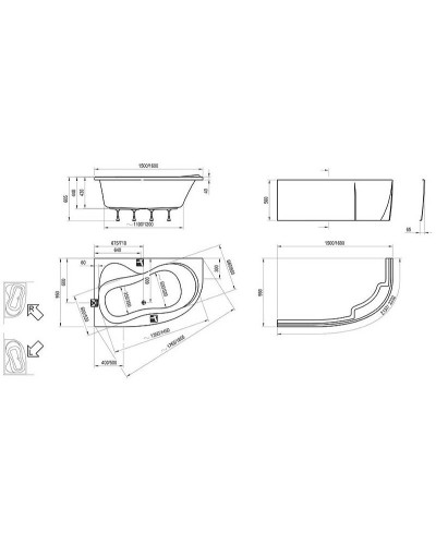 Акриловая ванна Ravak Rosa II 160x95 R C581000000 без гидромассажа