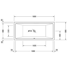 Акриловая ванна 180х80 см Duravit Vero Air 700413000000000