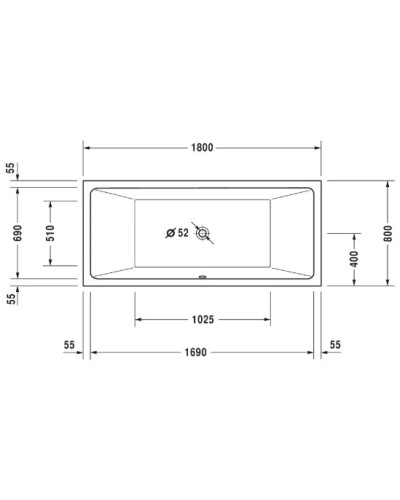 Акриловая ванна 180х80 см Duravit Vero Air 700413000000000