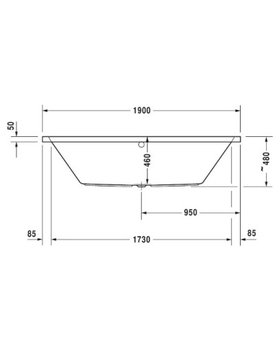 Акриловая ванна 190х90 см Duravit Vero Air 700414000000000